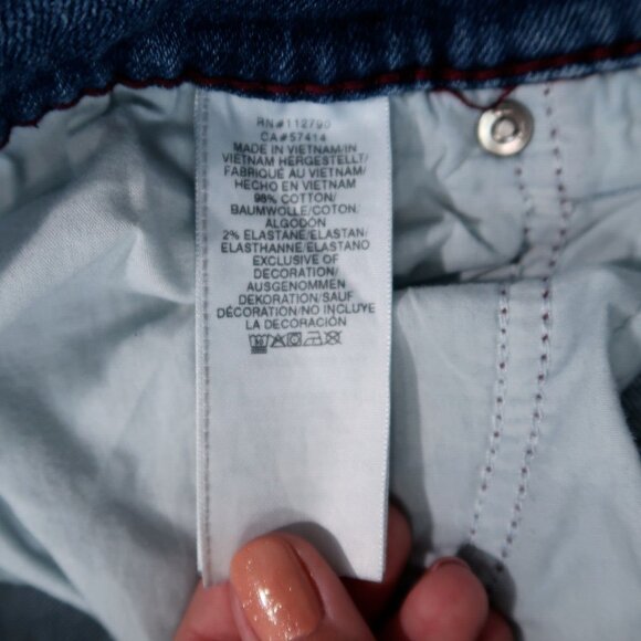 True Religion Jeans Mens 40x34 Blue Rocco Relaxed Skinny Whiskered Stretch - Picture 16 of 16